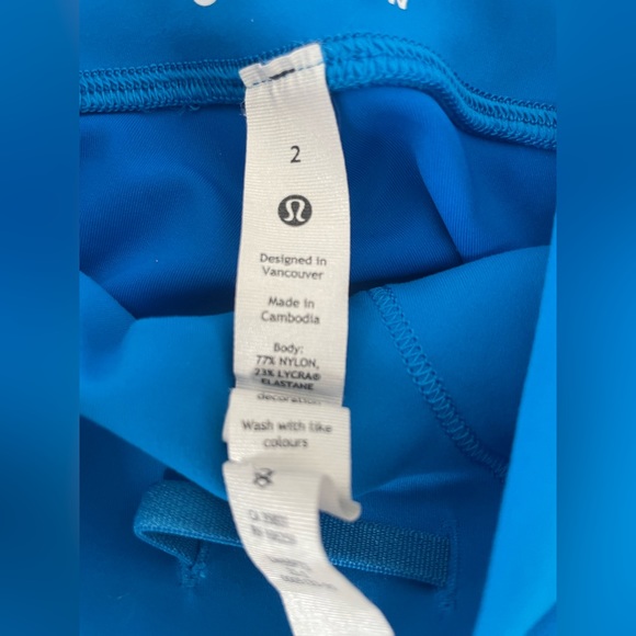 Lululemon Wunder Train High rise crop 21.5” leggings size 2 color poolside blue - Picture 4 of 4